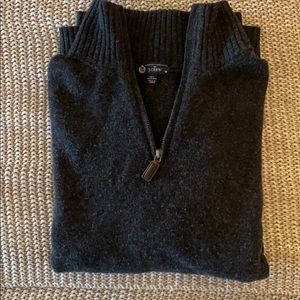 Gray Lambswool Zipper Pullover